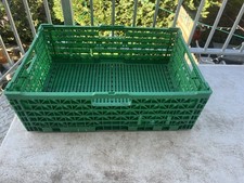 Large Plastic Collapsible Storage Crate With Clips And Handles