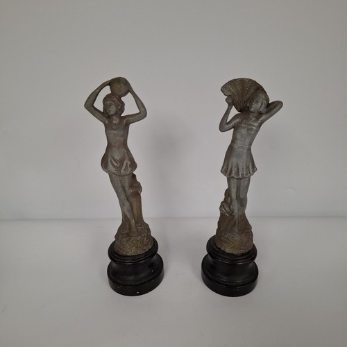 Art deco spelter figurines - spelter,