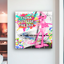 White Pop Art Canvas Pink