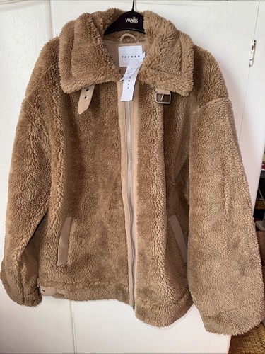 Topman faux shearling biker - faux,