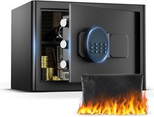 Safe Box Security Lock Box Key Code Home Office Lockbox Fireproof Bag 35L Black