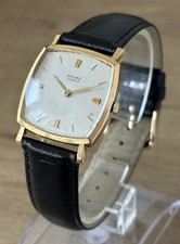 Vintage 18K Solid Gold Baume Geneve Mens Square Watch - Running