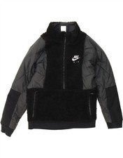 NIKE Boys Graphic Padded Jacket 12-13 Years Large Black Colourblock DP10