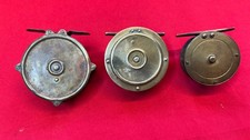 3 Vintage Brass Fishing Reels