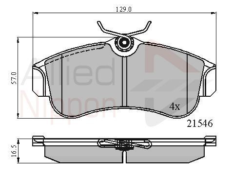 Brake pad set for disc - disc, front