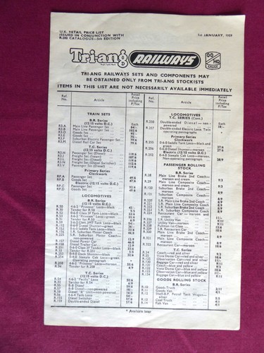 Tri ang railways 1959 price - 1959,