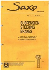 CITROEN SAXO HATCHBACK FRONT & REAR AXLE ASSEMBLIES 1996 FACTORY REPAIR MANUAL