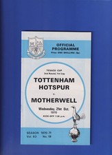 TOTTENHAM HOTSPUR v MOTHERWELL 1970 TEXACO CUP VERY GOOD CONDITION