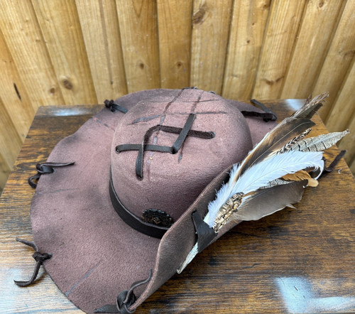 Brown distressed pirate hat - brown,