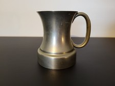 Rare Vintage Mandal Silver Half-Pint Pewter Tankard, Ye Old King's Head 