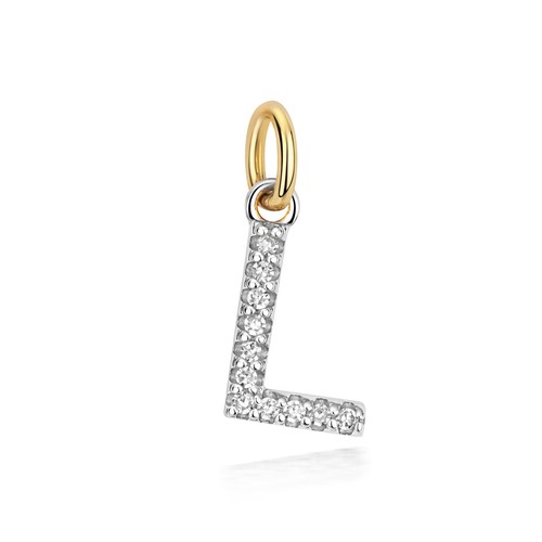 Diamond initial pendant - initial, *p*