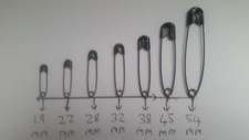 Strong Black Steel Safety Pins Size 19 mm 22 mm 28 mm 32 mm 38 mm 45 mm 54 mm