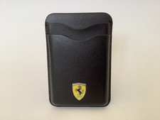 New Ferrari Motors Smooth Black Vegan Leather Magnetic Card Holder Boxed