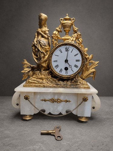 19thc french gilt spelter lady - gilt,