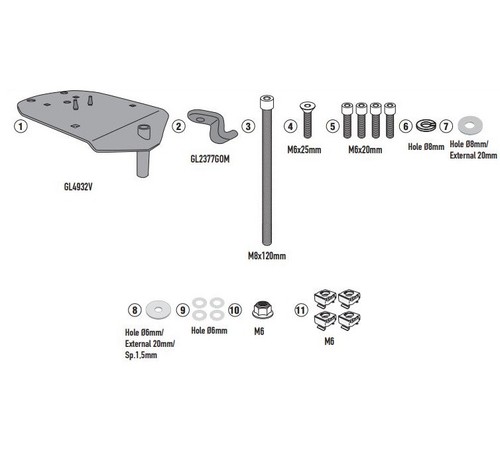 Givi sr7066 rear mounting - rear,