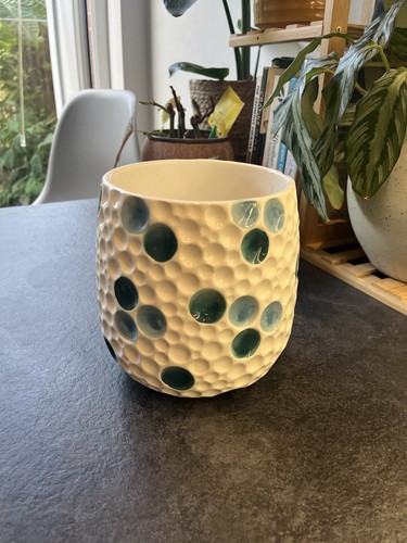 White ceramic plant pot cover - ceramic,