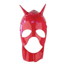 Women PVC Leather Hood Mask