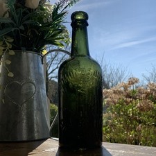 Vintage Green Glass Old Bottle