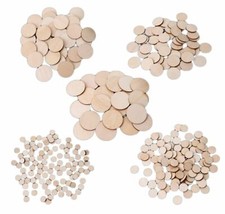 Wooden Circle Disk Shape Craft Wood Disc Round Tag Embellishments Decoration 