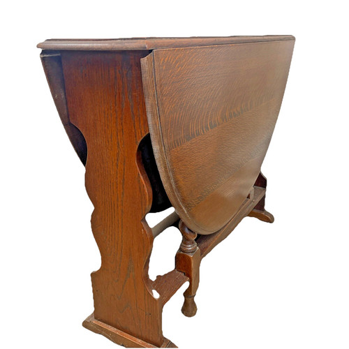 Antique oak drop leaf table - drop,