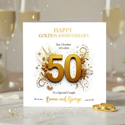 Personalised 50th golden - personalised,