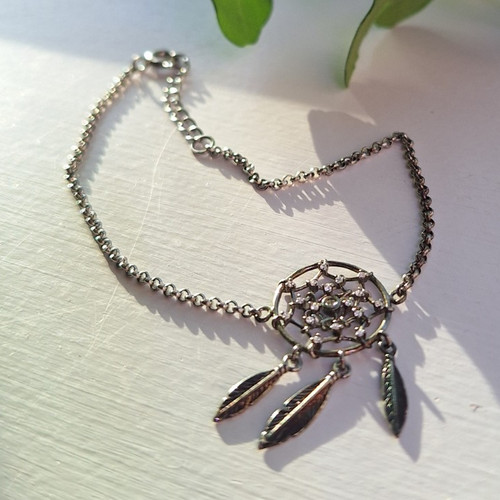 Silver boho dreamcatcher - silver,