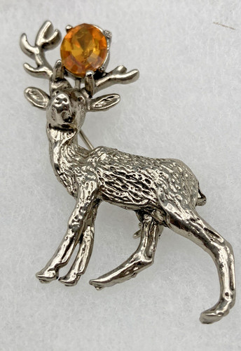 Vintage silver tone brooch - silver,