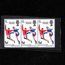 GBR 1966 England Winners strip of 3