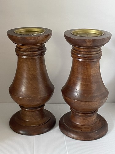 Pair debenhams wooden pillar - pair,