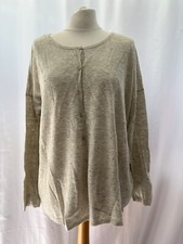 Des Petites Hauts XL Grey Gold Spot Alpaca Knit Cardigan