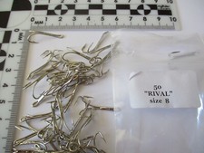 50 salmon double hooks silver