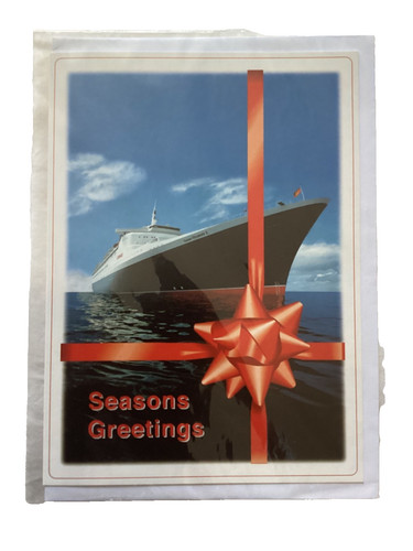 Cunard qe2 christmas card - card,