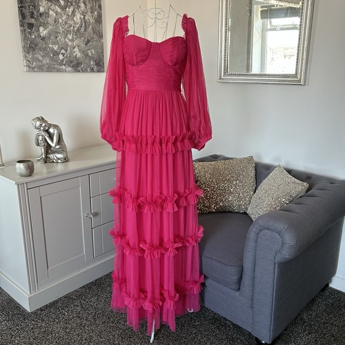 Lace beads fuschia - &,