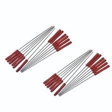 BBQ Skewers Kebab Wooden Handel Stainless Steel Metal With Wooden Handle 24pcs