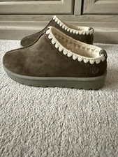 Fat Face Green Suede Mule