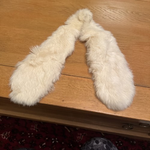Vintage real white mink fur - mink,