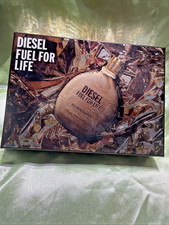 diesel fuel for life gift box gold brown metallic 1-" x 7.5" x 3.5" mint