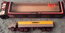 Vintage Herpa 1:87 HO Scale Grey Mercedes Tractor Unit-Trailer Hoesch, Boxed