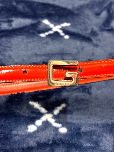 Gucci logo belt orange leather - belt,