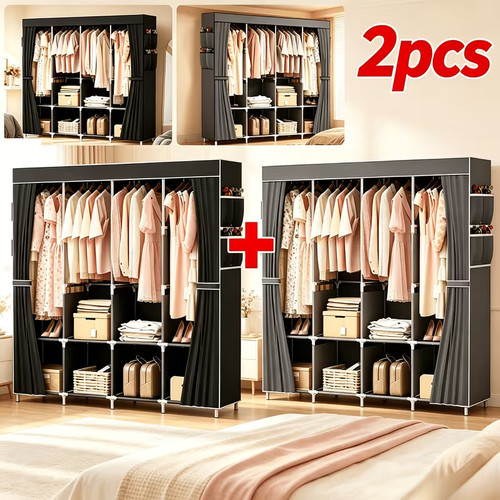Canvas fabric wardrobe with - fabric,