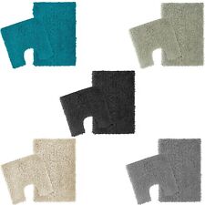 2Pc Como Loop Bath Mat Ultra Soft Bathroom Rug Anti Slip Toilet Rug Pedestal Set