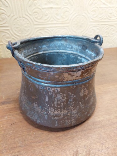Antique copper cauldron - antique,