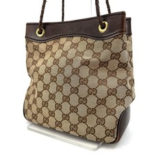 GUCCI GG Canvas Hand Bag Brown