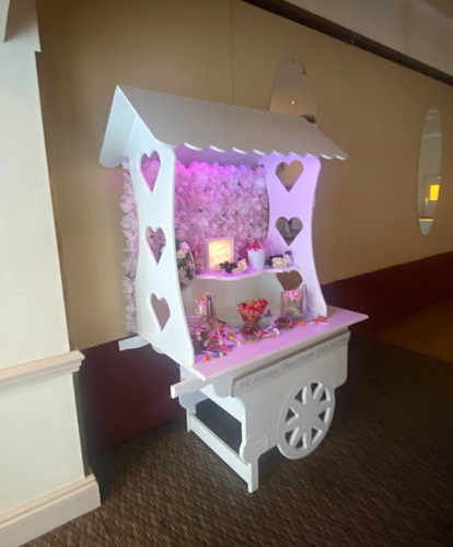 Lighted wooden wedding candy - wooden,