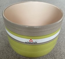 Scheurich Green & Taupe Stripe German Plant Pot 820-16 Diameter 16cm with Label