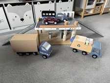 Kids Concept Wooden Garage and Vehicles