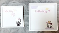 *Rare* 2x SANRIO Hello Kitty Ceramic Porcelain Square Trinket Dishes/  Plates