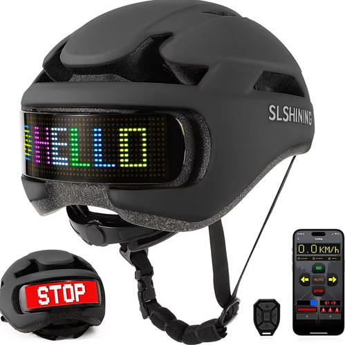 Cycling helmet with - helmet, led