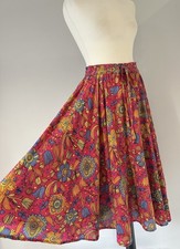 RAPP Pink Orange Blue Vintage Sequin Cotton Boho Maxi Long Skirt Free Size