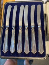 Mappin & Webb Hallmarked Silver Butter Knives.